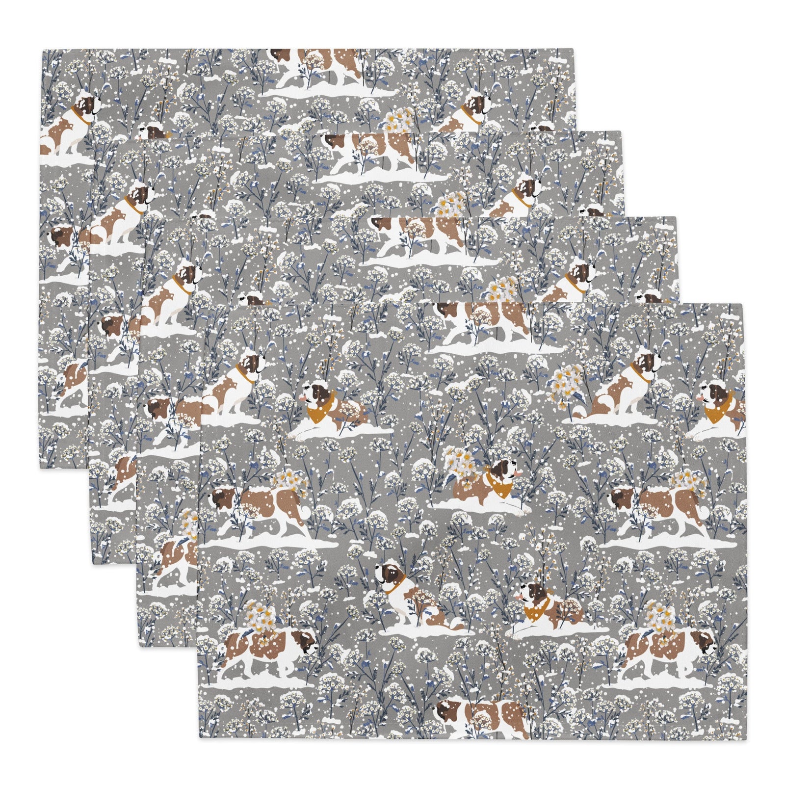 St Bernard Snowflower Placemat Set - Lucy + Norman