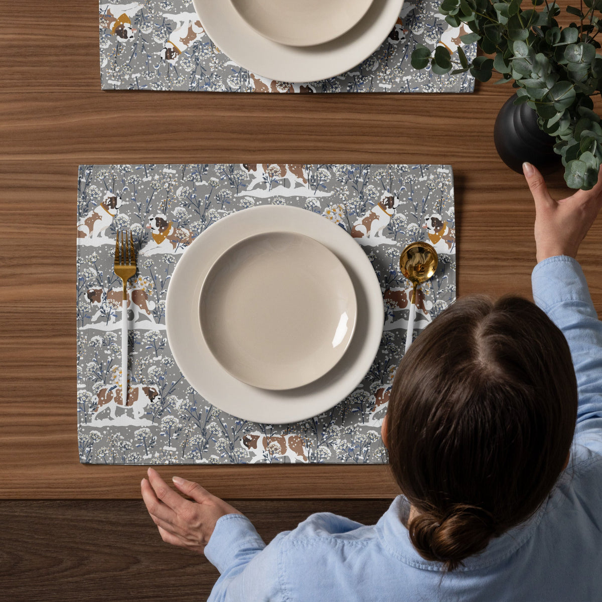 St Bernard Snowflower Placemat Set - Lucy + Norman