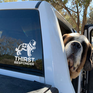 Thirst Responder St Bernard Dog Car Window Decal - Lucy + Norman