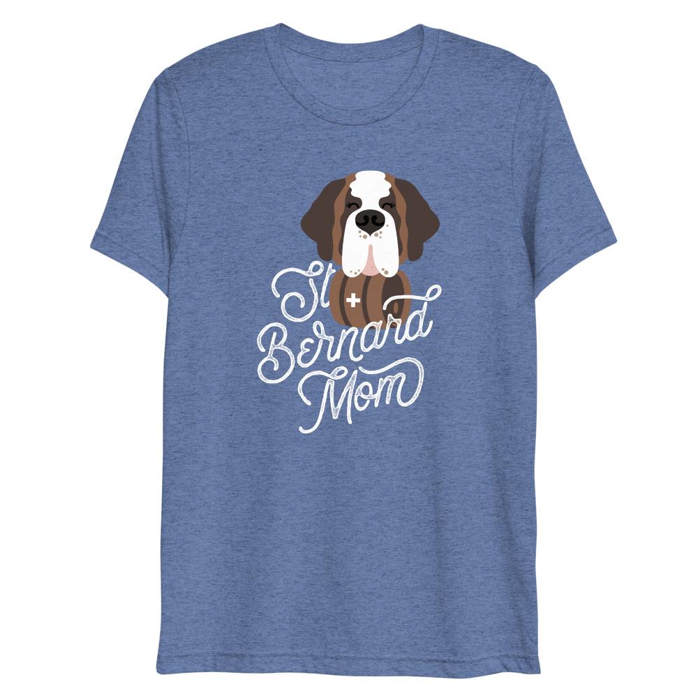 Tri-Blend St Bernard Dog Mom T-Shirt - Lucy + Norman