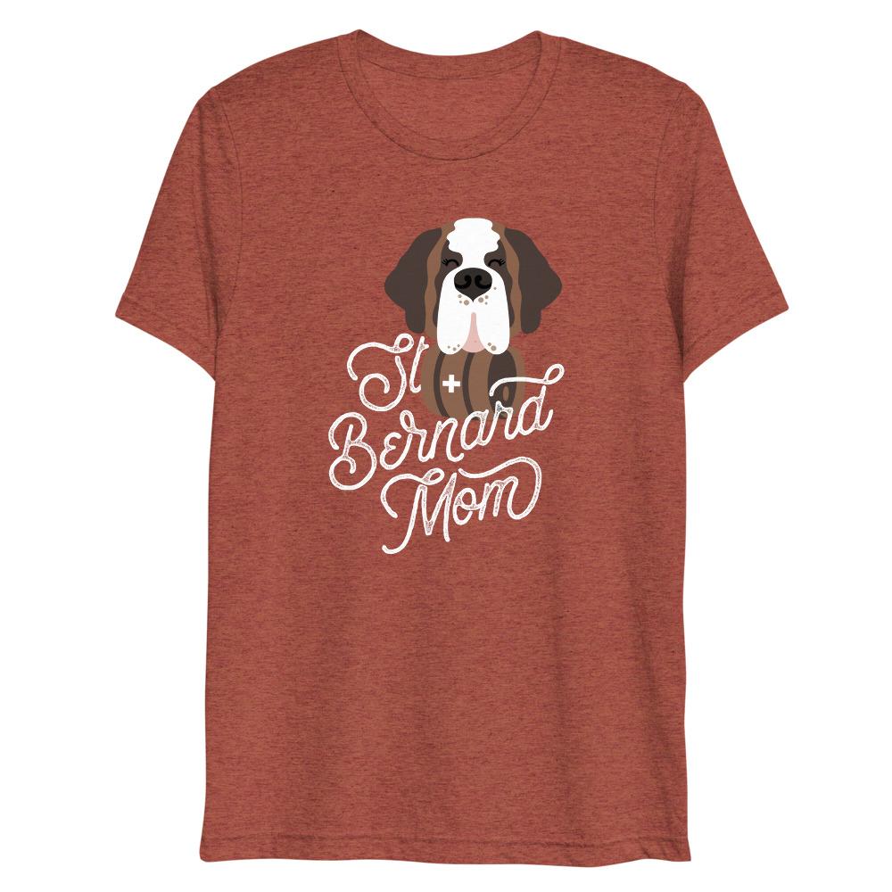 Tri-Blend St Bernard Dog Mom T-Shirt - Lucy + Norman