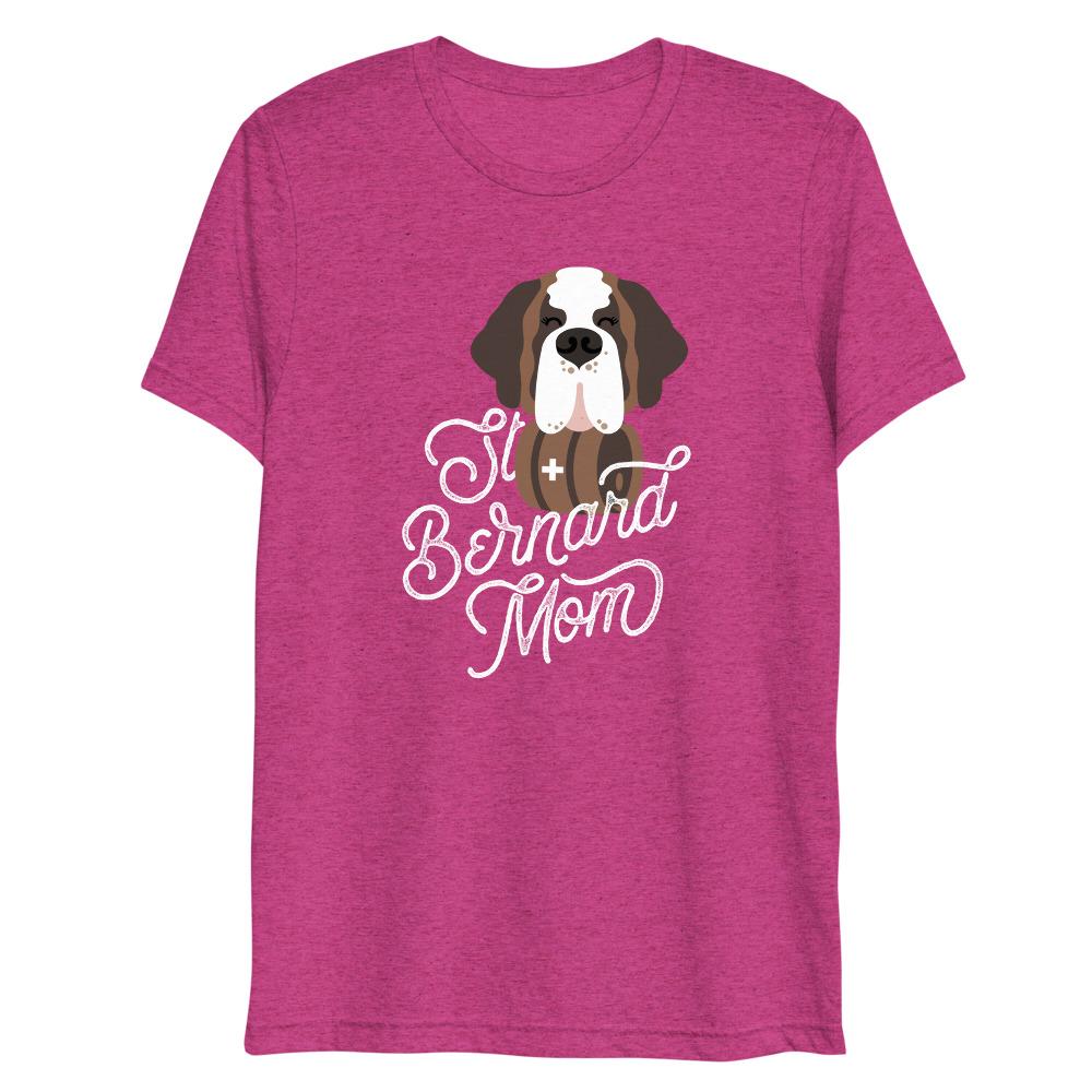 Tri-Blend St Bernard Dog Mom T-Shirt - Lucy + Norman