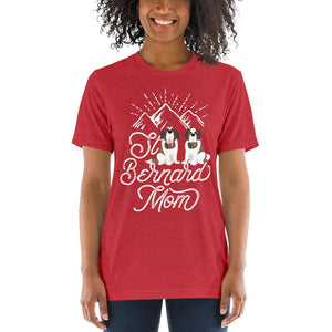 Tri-Blend St Bernard Mom Mountain T-Shirt - Lucy + Norman