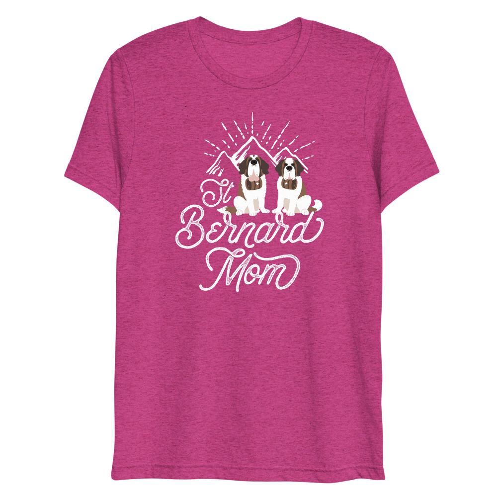 Tri-Blend St Bernard Mom Mountain T-Shirt - Lucy + Norman