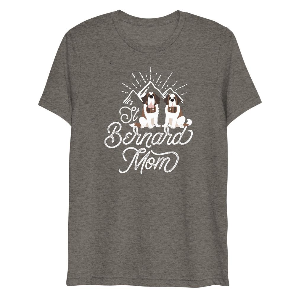 Tri-Blend St Bernard Mom Mountain T-Shirt - Lucy + Norman