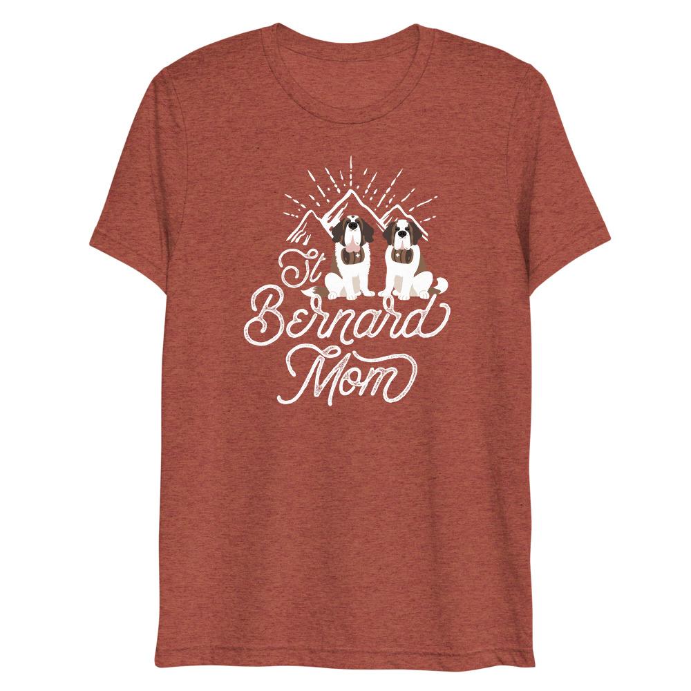 Tri-Blend St Bernard Mom Mountain T-Shirt - Lucy + Norman