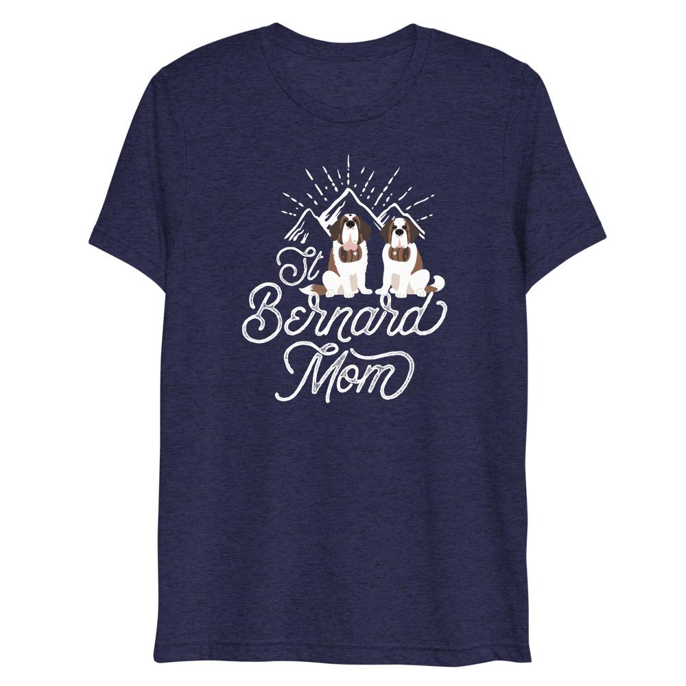 Tri-Blend St Bernard Mom Mountain T-Shirt - Lucy + Norman