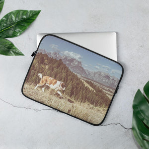 Vintage Mountains St Bernard Laptop Sleeve - Lucy + Norman